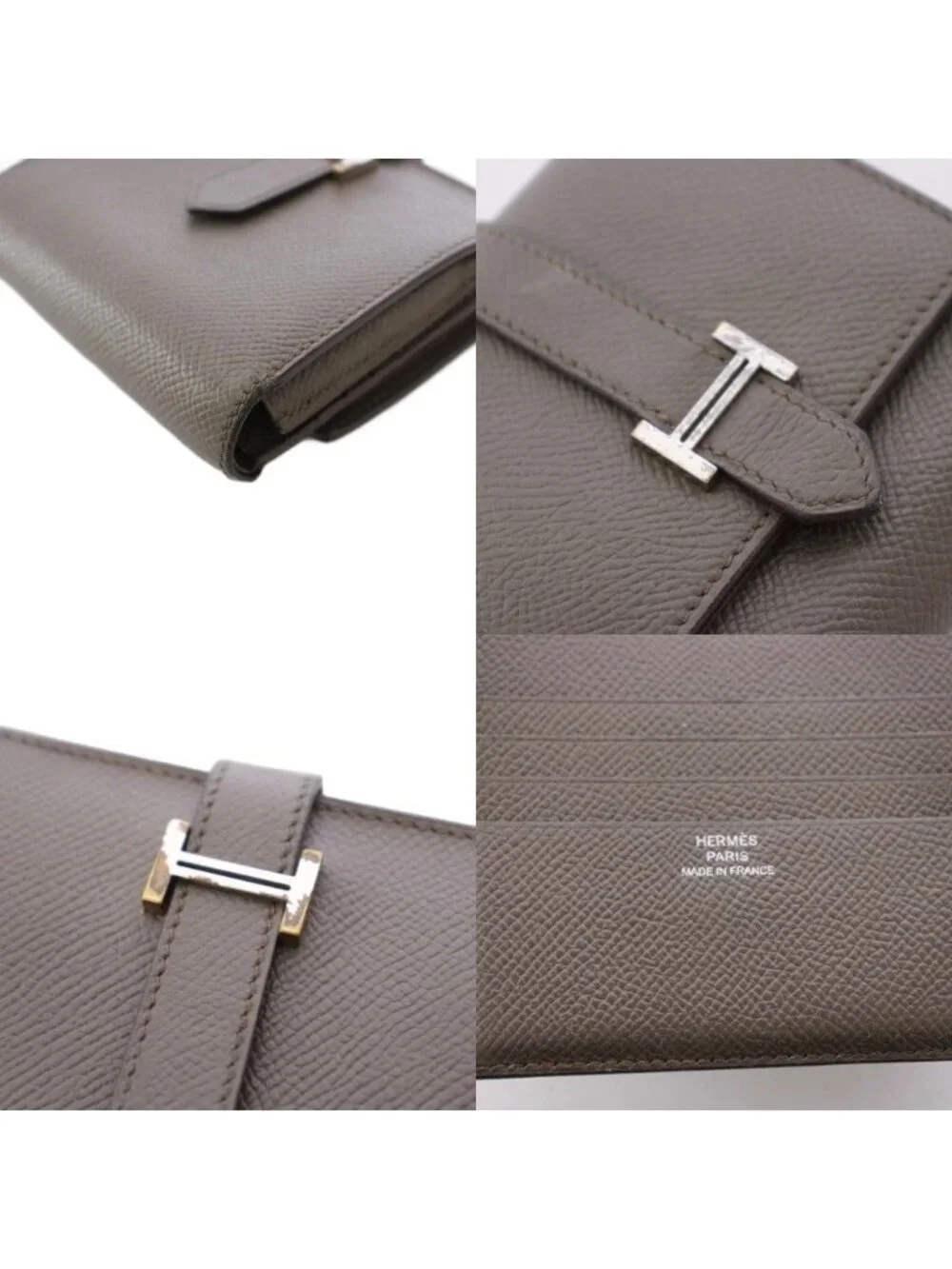 Hermes Bearn Rectoverso Bifold Wallet Compact Greige